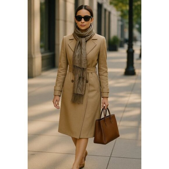 Taupe Gray Fringe Scarf Lightweight Soft Drape Minimalist Boho Festival Wrap - Picture 7 of 7